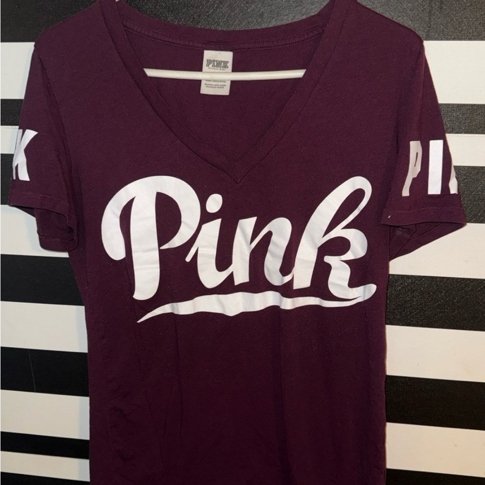 PINK Victoria's Secret Red Fitted Short Sleeve T-Shirt